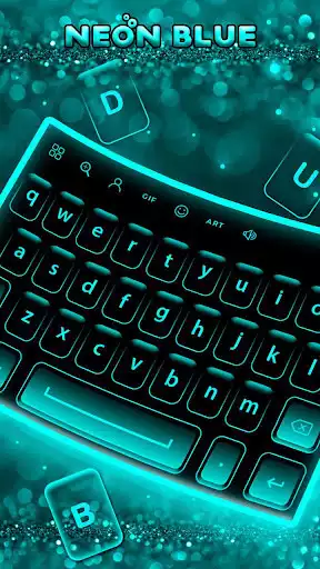 Play Neon Blue Keyboard Theme