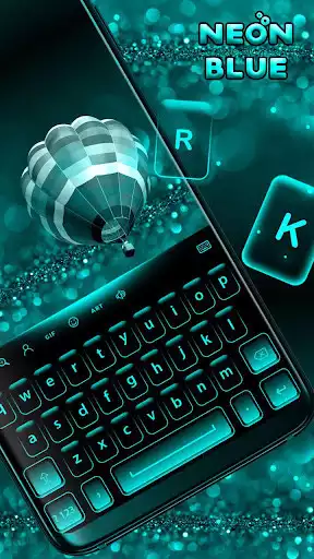 Play Neon Blue Keyboard Theme