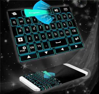 Play Neon Blue Keyboard Themes