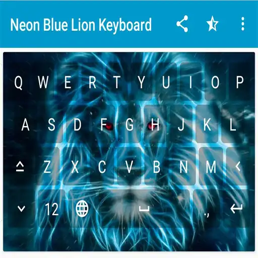 Play Neon Blue Lion Keyboard Theme APK