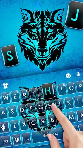Play Neon Blue Wolf Theme as an online game Neon Blue Wolf Theme with UptoPlay