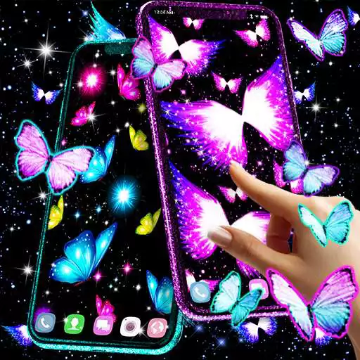 Free play online Neon butterflies glowing live wallpaper APK