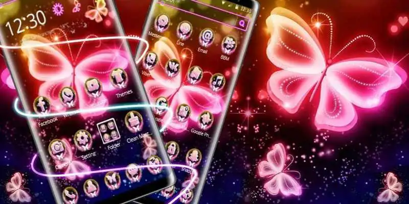 Play Neon Butterfly Pink Shine Theme