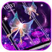 Free play online Neon Butterfly Zipper Lock APK