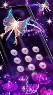 Play Neon Butterfly Zipper Lock