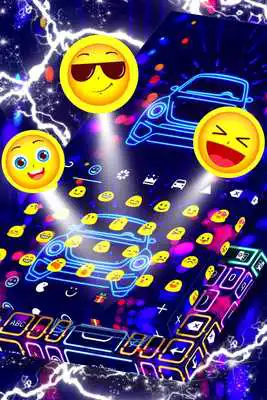 Play Neon Car Keyboard Free Theme
