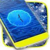 Free play online Neon Circuit Clock Wallpaper APK