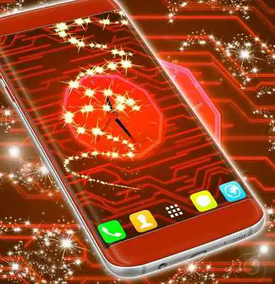 Play Neon Circuit Clock Wallpaper