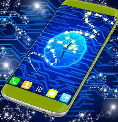 Play Neon Circuit Clock Wallpaper