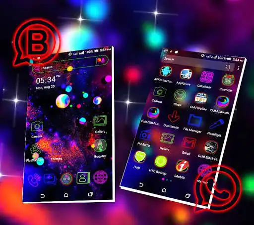 Play Neon Colorful Launcher Theme as an online game Neon Colorful Launcher Theme with UptoPlay