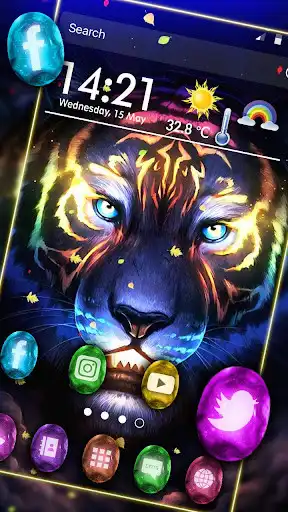 Play Neon, Colorful, Tiger Themes  Wallpapers as an online game Neon, Colorful, Tiger Themes  Wallpapers with UptoPlay