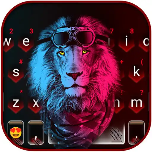 Play Neon Cool Lion Keyboard Theme APK