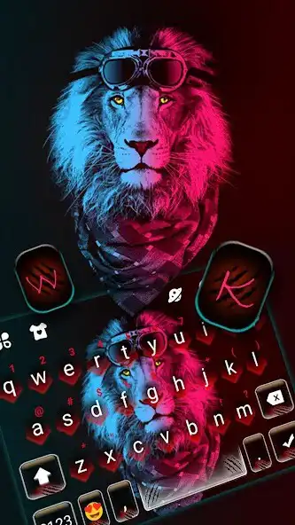 Play Neon Cool Lion Keyboard Theme as an online game Neon Cool Lion Keyboard Theme with UptoPlay