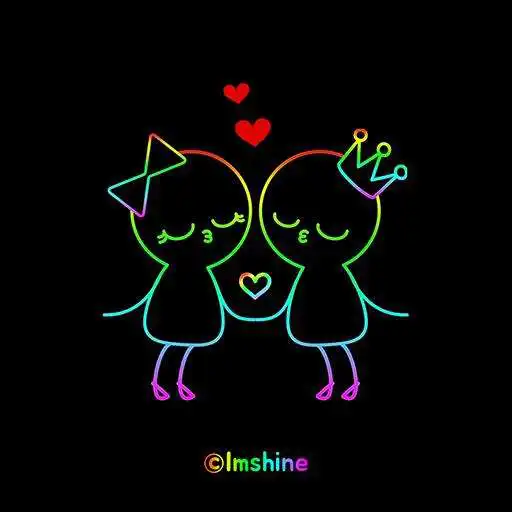 Play Neon couple kakaotalk theme APK