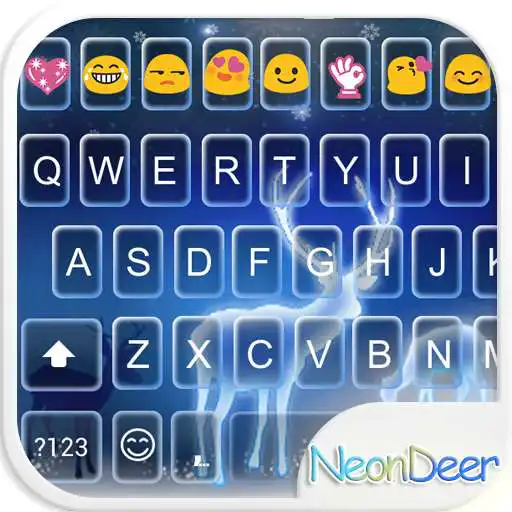 Run free android online Neon Deer Emoji Keyboard Theme APK