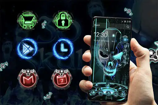 Play Neon Evil Skull 3D Theme Collection as an online game Neon Evil Skull 3D Theme Collection with UptoPlay