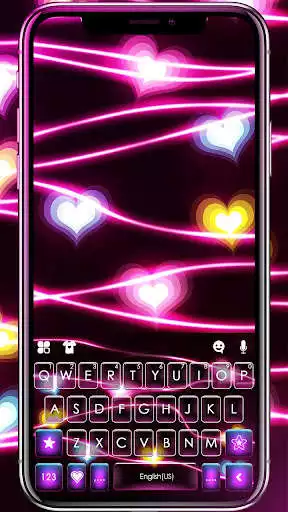 Play Neon Flash Hearts Keyboard Background  and enjoy Neon Flash Hearts Keyboard Background with UptoPlay