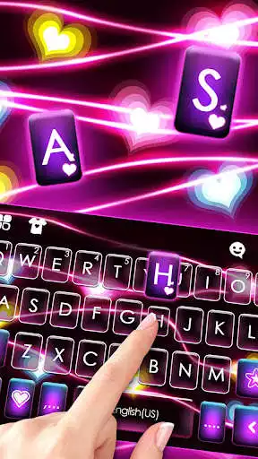 Play Neon Flash Hearts Keyboard Background as an online game Neon Flash Hearts Keyboard Background with UptoPlay