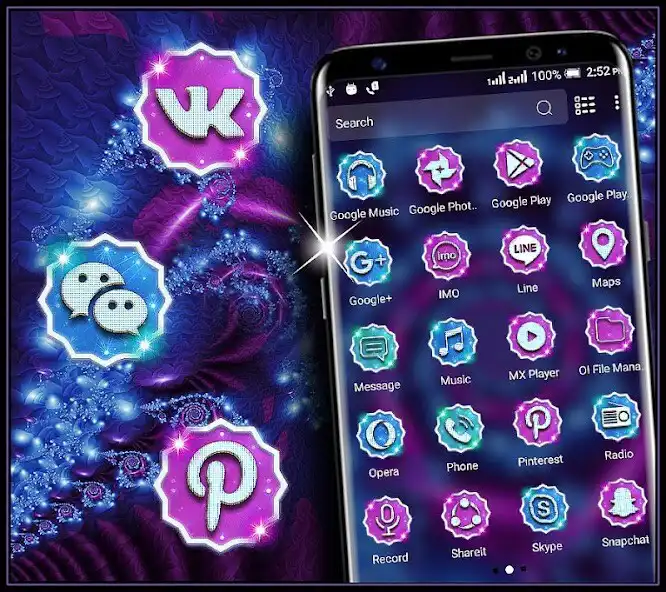 Play Neon Flower Art Launcher Theme as an online game Neon Flower Art Launcher Theme with UptoPlay