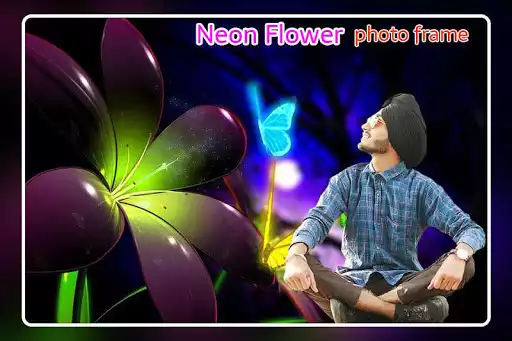 Play Neon Flower Photo Frame as an online game Neon Flower Photo Frame with UptoPlay