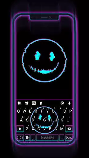 Play Neon Glitch Emoji Keyboard Background  and enjoy Neon Glitch Emoji Keyboard Background with UptoPlay