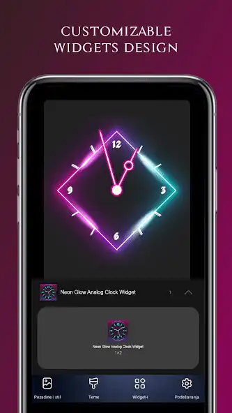 Play Neon Glow Analog Clock Widget as an online game Neon Glow Analog Clock Widget with UptoPlay