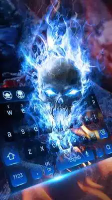 Play Neon glow FIRE Skull keyboard