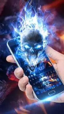 Play Neon glow FIRE Skull keyboard