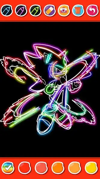 Play Neon Glow Sonica drawing kids  and enjoy Neon Glow Sonica drawing kids with UptoPlay
