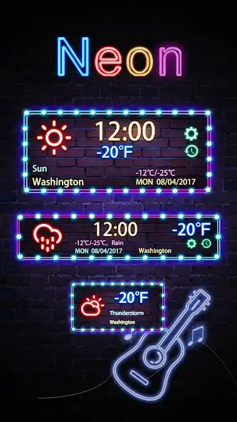 Play Neon GO Weather Widget Theme  and enjoy Neon GO Weather Widget Theme with UptoPlay