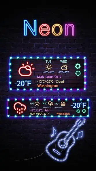 Play Neon GO Weather Widget Theme as an online game Neon GO Weather Widget Theme with UptoPlay