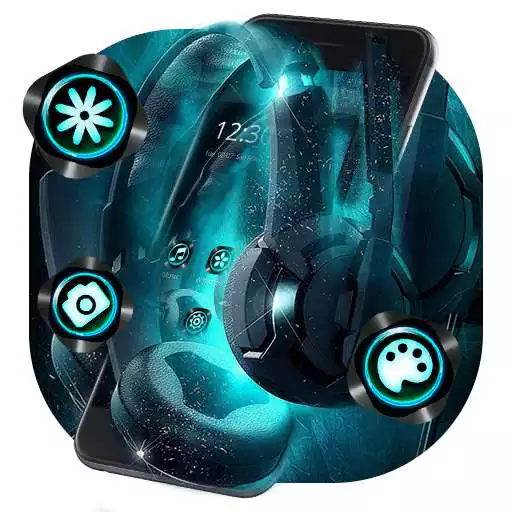 Run free android online Neon Headset Music Theme APK