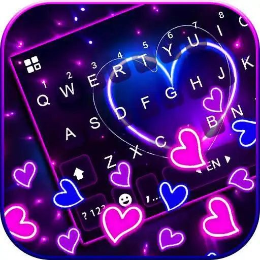 Play Neon Heart Gravity Keyboard Background APK