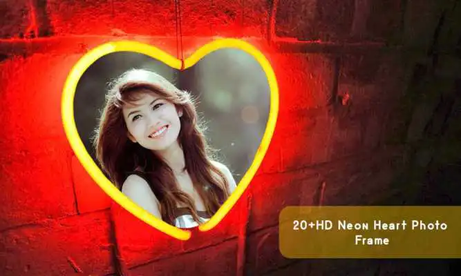 Play Neon Heart Photo Frame