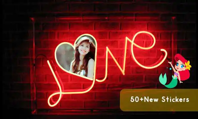 Play Neon Heart Photo Frame