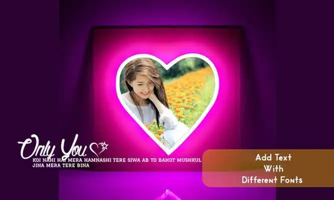 Play Neon Heart Photo Frame