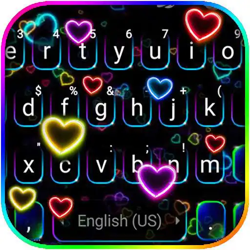 Play Neon Hearts Keyboard Theme APK
