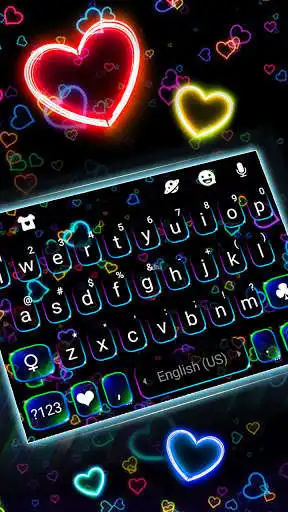 Play Neon Hearts Keyboard Theme  and enjoy Neon Hearts Keyboard Theme with UptoPlay