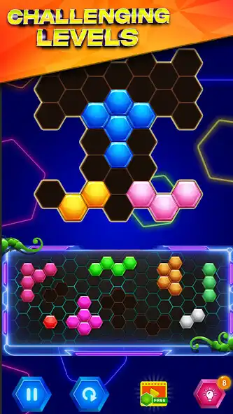 Play Neon Hexa Puzzle  and enjoy Neon Hexa Puzzle with UptoPlay
