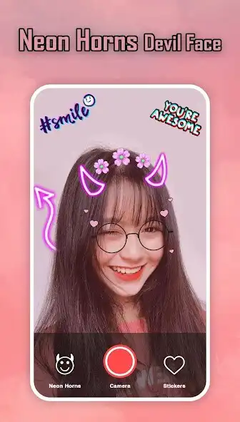 Play Neon Horns Devil Face as an online game Neon Horns Devil Face with UptoPlay