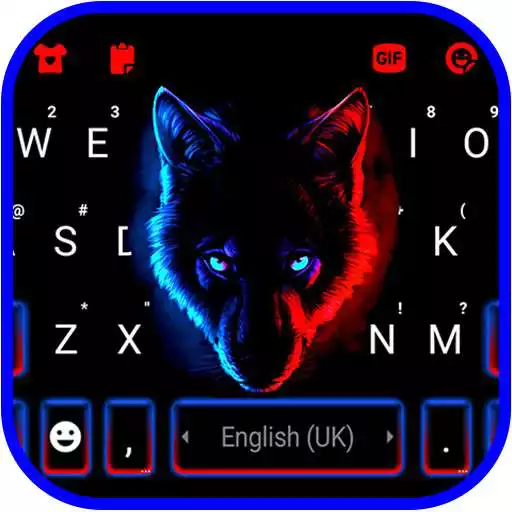 Play Neon Ice Wolf Keyboard Background APK