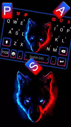 Play Neon Ice Wolf Keyboard Background as an online game Neon Ice Wolf Keyboard Background with UptoPlay