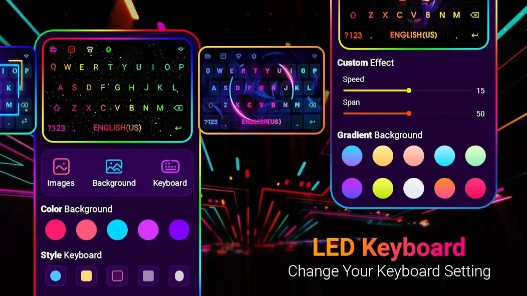Neon LED Keyboard Fonts, RGB online game with UptoPlay