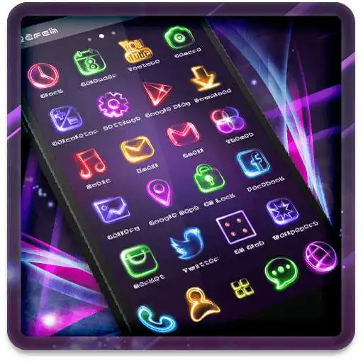 Free play online Neon Light Icon Packs (Theme)  APK