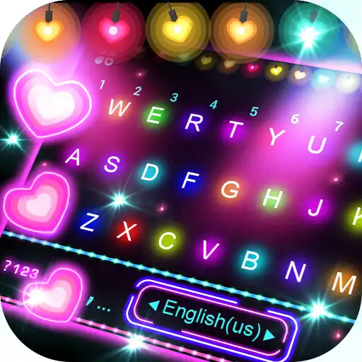 Play Neon Lights Love Keyboard Background APK