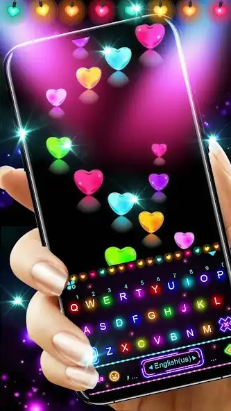 Play Neon Lights Love Keyboard Background as an online game Neon Lights Love Keyboard Background with UptoPlay