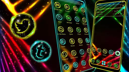 Play Neon Lines Launcher Theme  and enjoy Neon Lines Launcher Theme with UptoPlay