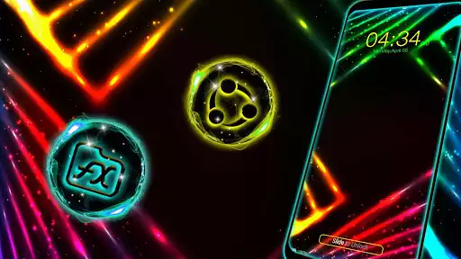 Play Neon Lines Launcher Theme as an online game Neon Lines Launcher Theme with UptoPlay