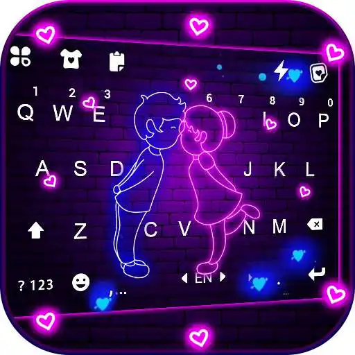 Play Neon Love Live Keyboard Background APK