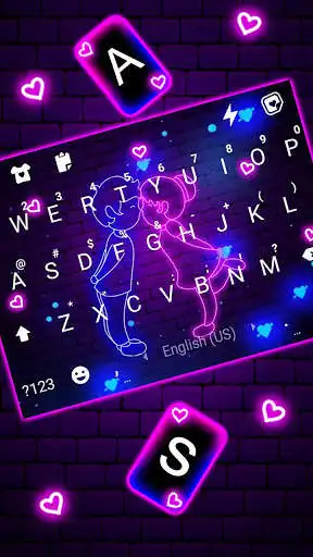 Play Neon Love Live Keyboard Background as an online game Neon Love Live Keyboard Background with UptoPlay